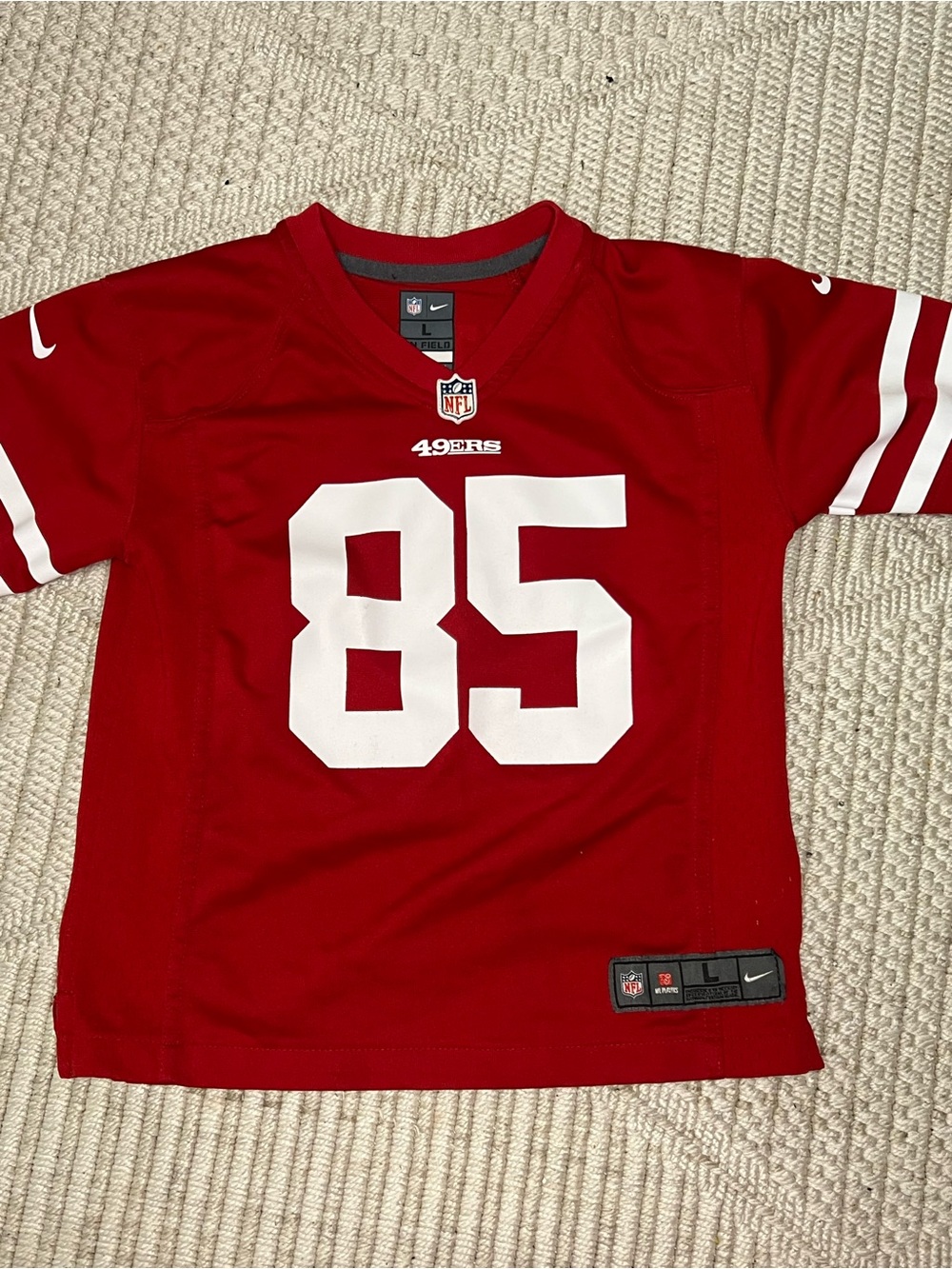 Nike Youth L 49ers George Kittle #85 Jersey Red NFL Game On Field Kids Size L